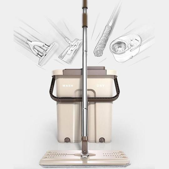 Hands-Free Flat Mop & Bucket Set